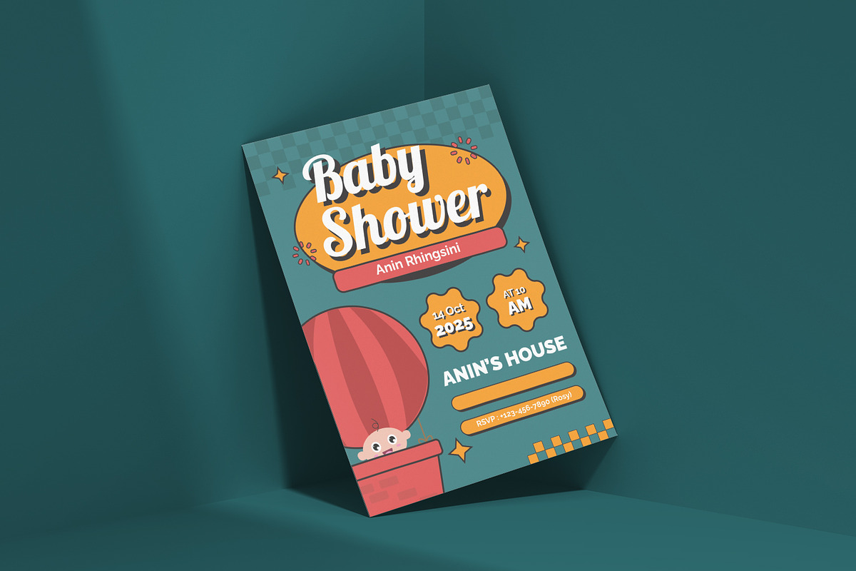 Baloon - Baby Shower Invitation, a Print Template by VUNIRA (Photo 2 of 2)