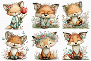 Whimsical Spring Fox Clipart, an Illustration by Craft Nest (Thumbnail 3 of 11)