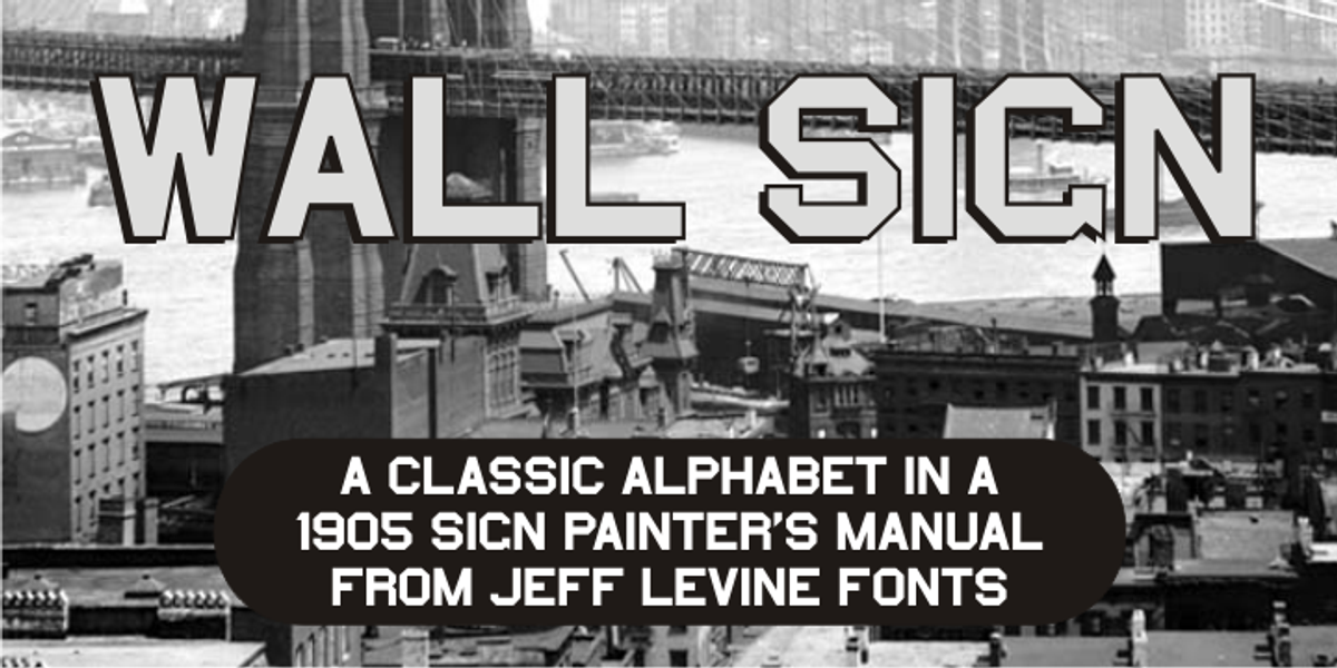 Wall Sign JNL, a Sans Serif Font by Jeff Levine Fonts