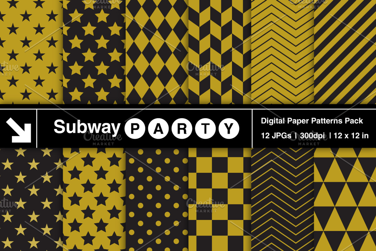 Gold & Black Geometric Papers