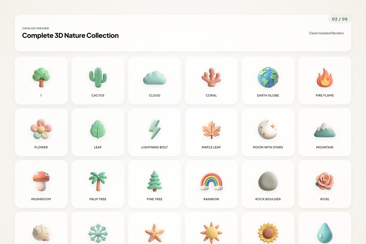 3D Nature Icons, an Emoji Icon by River Visual (Photo 2 of 5)