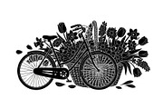 Flower Bicycle Silhouette Bundle, an Illustration by Gaye Art (Thumbnail 31 of 31)