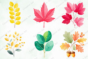 Watercolor Leaves Clipart Set, an Illustration by Creative Art (Thumbnail 7 of 10)