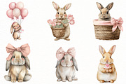Bunny Clipart, Cute Easter Clipart, an Illustration by Designworld (Thumbnail 6 of 7)