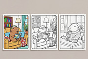 Capybara Moments Coloring Printable, an Object Graphic by Image for Sale (Thumbnail 3 of 3)