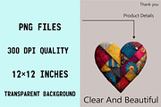 Patchwork Heart Valentine's Day Clip, an Illustration by SVGArt (Thumbnail 3 of 8)