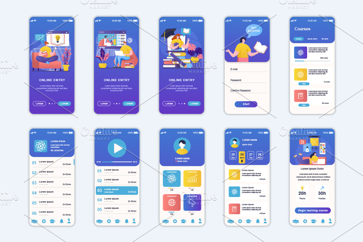 Mobile App UI Kit Template, a Templates & Theme by alexdndz (Photo 10 of 21)