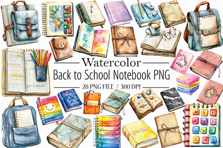 Back to School Notebook PNG Bundle