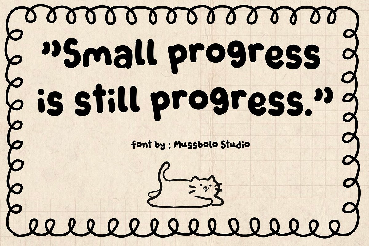 Puffy Handwritten Cute Font, a Handwritten Font by Mussbolo Studio (Photo 3 of 3)