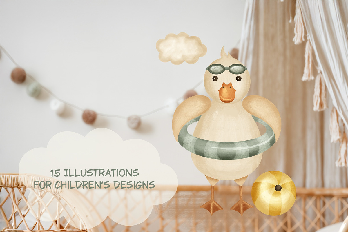Cute geese - bird collection, an Animal Illustration by Linerisyart (Photo 5 of 15)