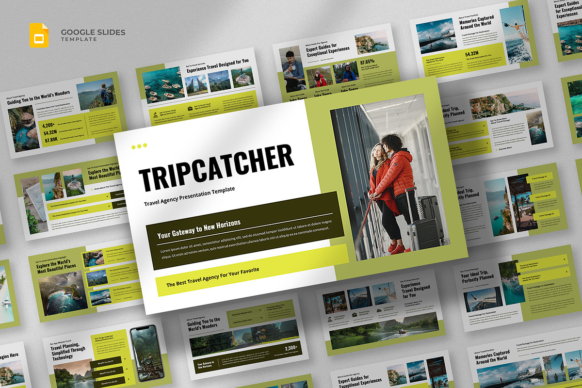 Travel Agency Google Slides Template, a Presentation Template by fluffstudio (Photo 1 of 4)