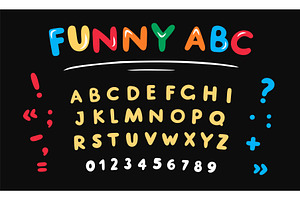 Funky doodle font. Cartoon rounded, an Object Illustration by YummyBuum