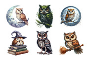 Watercolor Spooky Owls Clipart, an Illustration by Daily.Designs (Thumbnail 2 of 5)