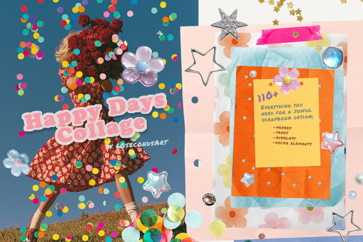 Nostalgic Playful Scrapbooking Kit, an Object Graphic by 60secondsArt (Photo 1 of 10)