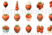 18 Strawberry Chocolate Clipart, a Decorative Illustration by Pati Charm Studio (Thumbnail 2 of 7)