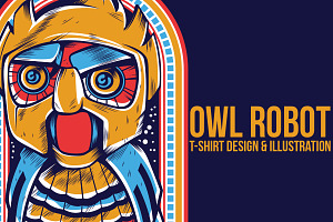 Owl Robot Illustration