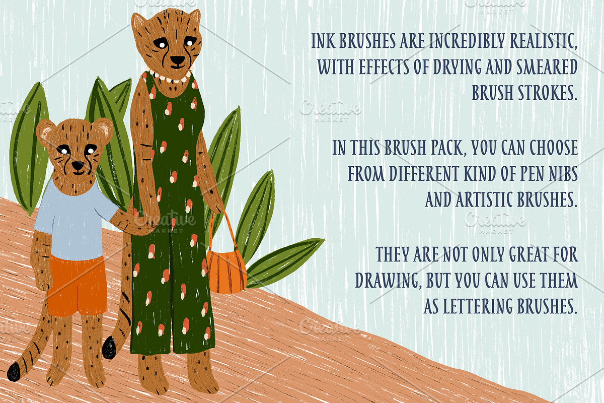 Ink Brushes for Procreate, a Brush Add-On by Biso Studio (Photo 2 of 5)