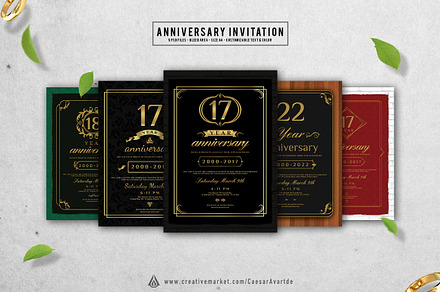 5 Anniversary Invitation, a Card Template by Avartde Creative