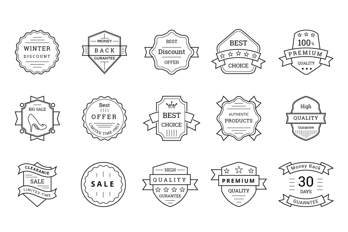 80 Sale, Discount, Offer Badges