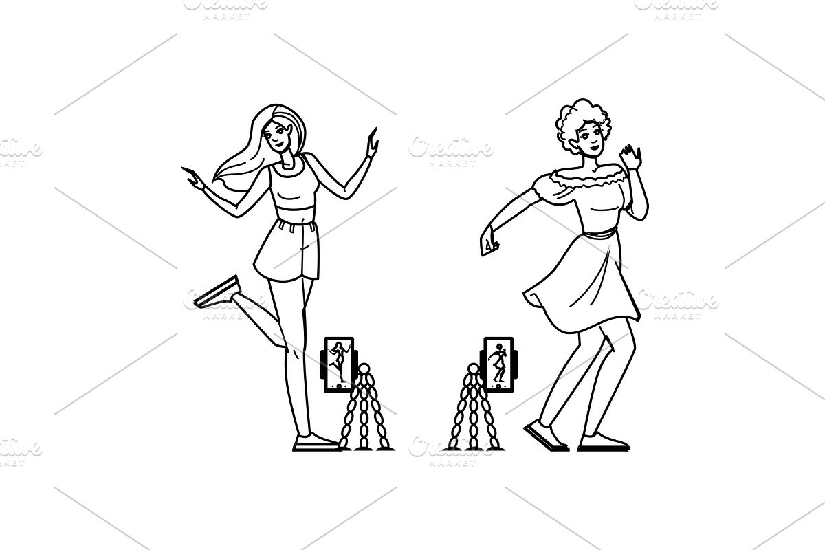 young outdoor dance vector, a Person Illustration by pikepicture