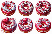 Valentine Donut Clipart, an Illustration by Libby Wishes (Thumbnail 7 of 7)