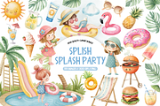 Splish Splash Party Clipart, an Illustration by TatiMockup (Thumbnail 1 of 6)