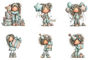 Whimsical Birthday Girl Clipart, an Illustration by CreationArt (Thumbnail 4 of 7)