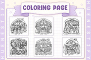 Tiny Christmas Shops Coloring Book, a Seasonal Illustration by HueNestify (Thumbnail 2 of 4)