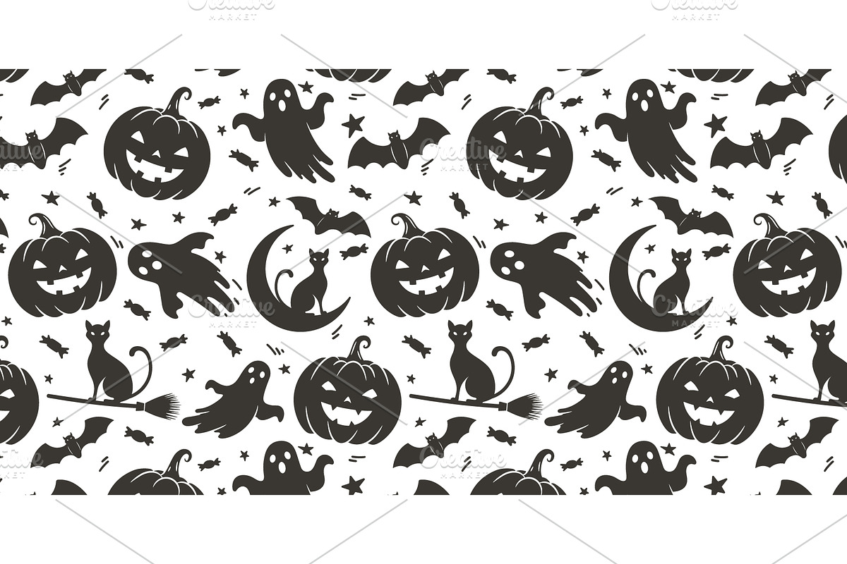 Cute seamless Halloween pattern, a Pattern Graphic by Yayasya (Photo 1 of 3)