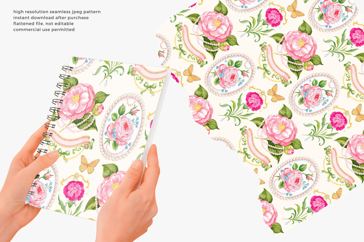 grandmillennial seamless pattern, a Pattern Graphic by Pink Studio Art (Photo 4 of 4)