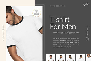 Men T-shirt Mockups Set FREE DEMO