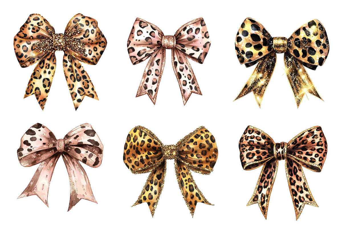 Leopard Glitter Bow Sublimation, an Illustration by CreationArt (Photo 3 of 5)