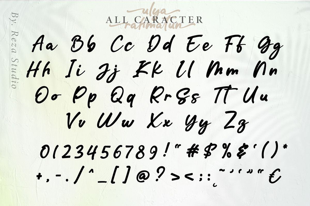 ulya Rahmatun, a Script Font by Reza Studio (Photo 7 of 10)