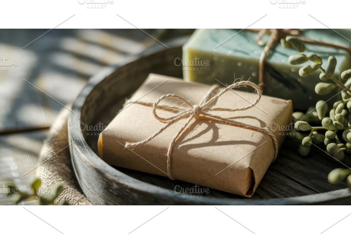 Handmade soap bars wrapped in, an Illustration by tilialucida