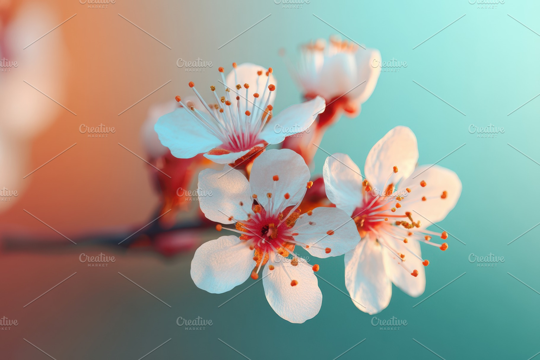 White cherry blossoms close-up, a Nature Photo by AlyaAnd