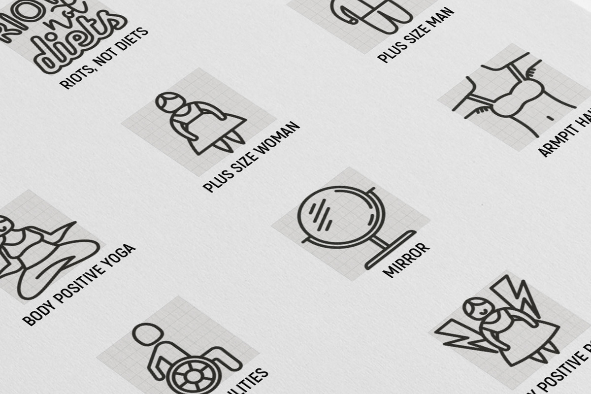 Body Positive | 16 Thin Line Icons, an Outline Icon by Alex Blogoodf (Photo 8 of 11)