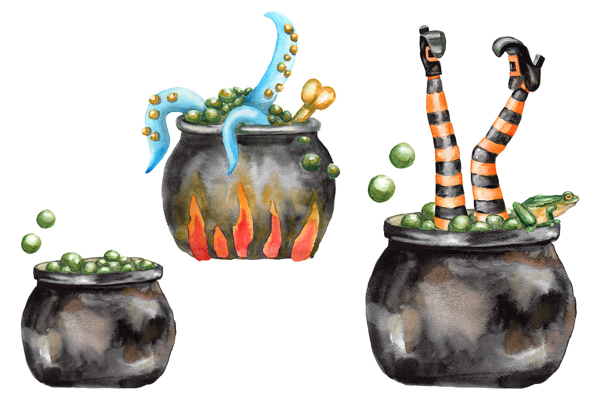 Watercolor Halloween set, an Object Illustration by Olha's watercolor (Photo 3 of 10)