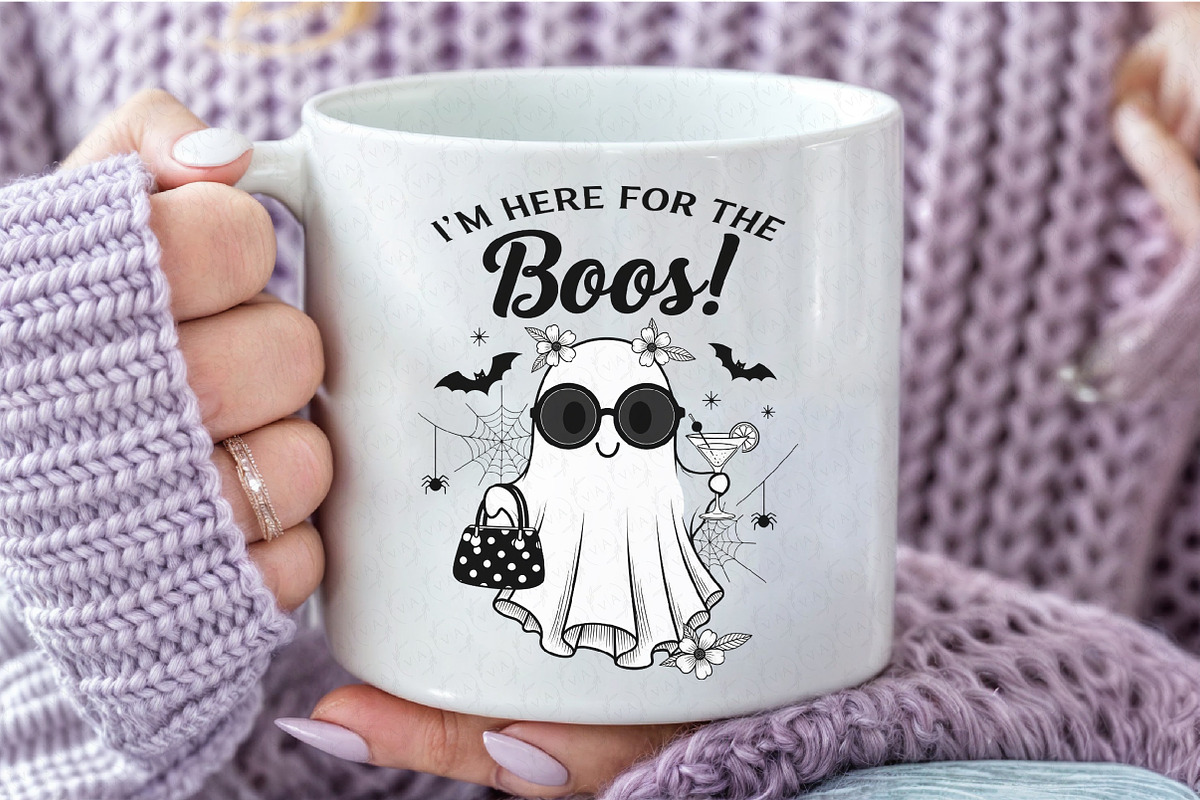 I'm Here for the Boos, Halloween PNG, an Illustration by Craft Nest (Photo 4 of 6)