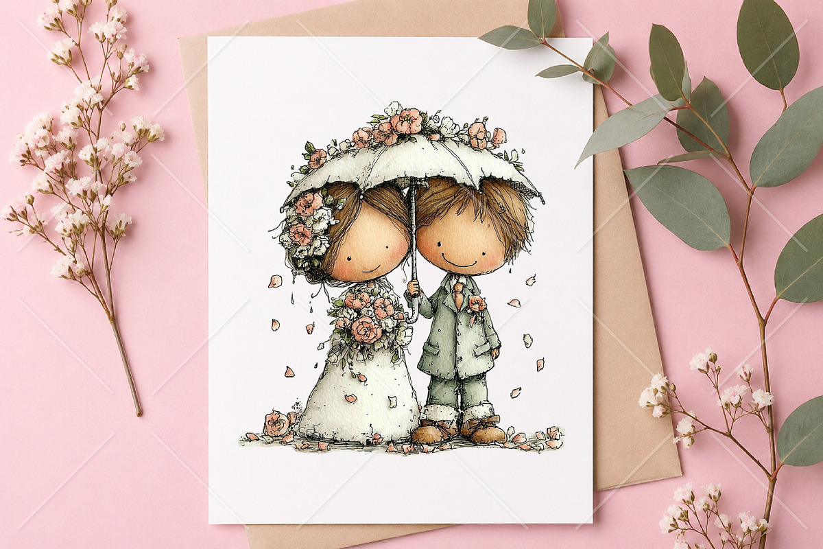 Watercolor Couple Clipart Bundle, a Seasonal Illustration by Canvas Craft (Photo 10 of 10)