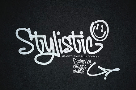 Stylistic, Graffiti font with doodle, a Blackletter Font by Cititype