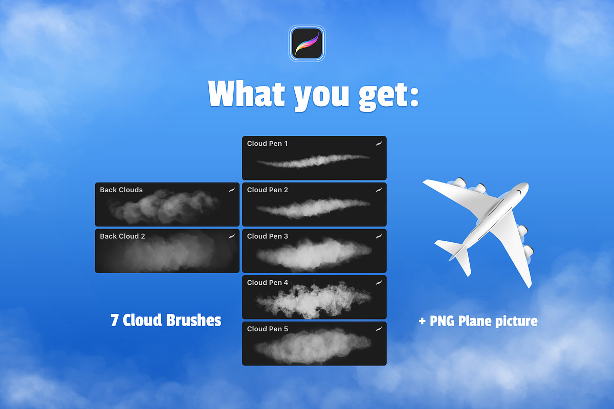 Clouds Procreate Brushes, a Brush Add-On by Andrew Skoch Design (Photo 7 of 10)