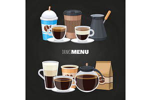 Drinks Menu Elements On Blackboard -