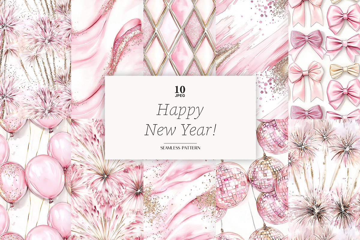 New Year Seamless Pattern, a Pattern Graphic by GlamArtZhanna (Photo 1 of 4)