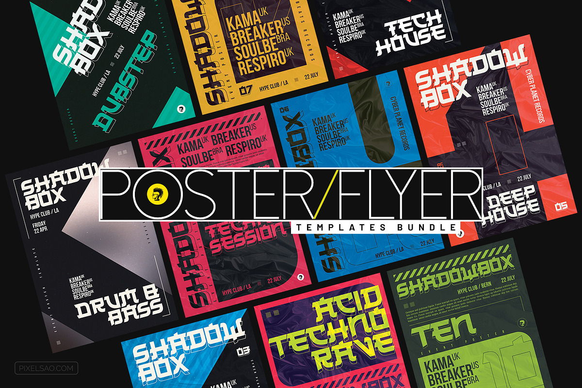 Shadowbox – Posters / Flyers Bundle, a Flyer Template by pixelsao (Photo 1 of 3)