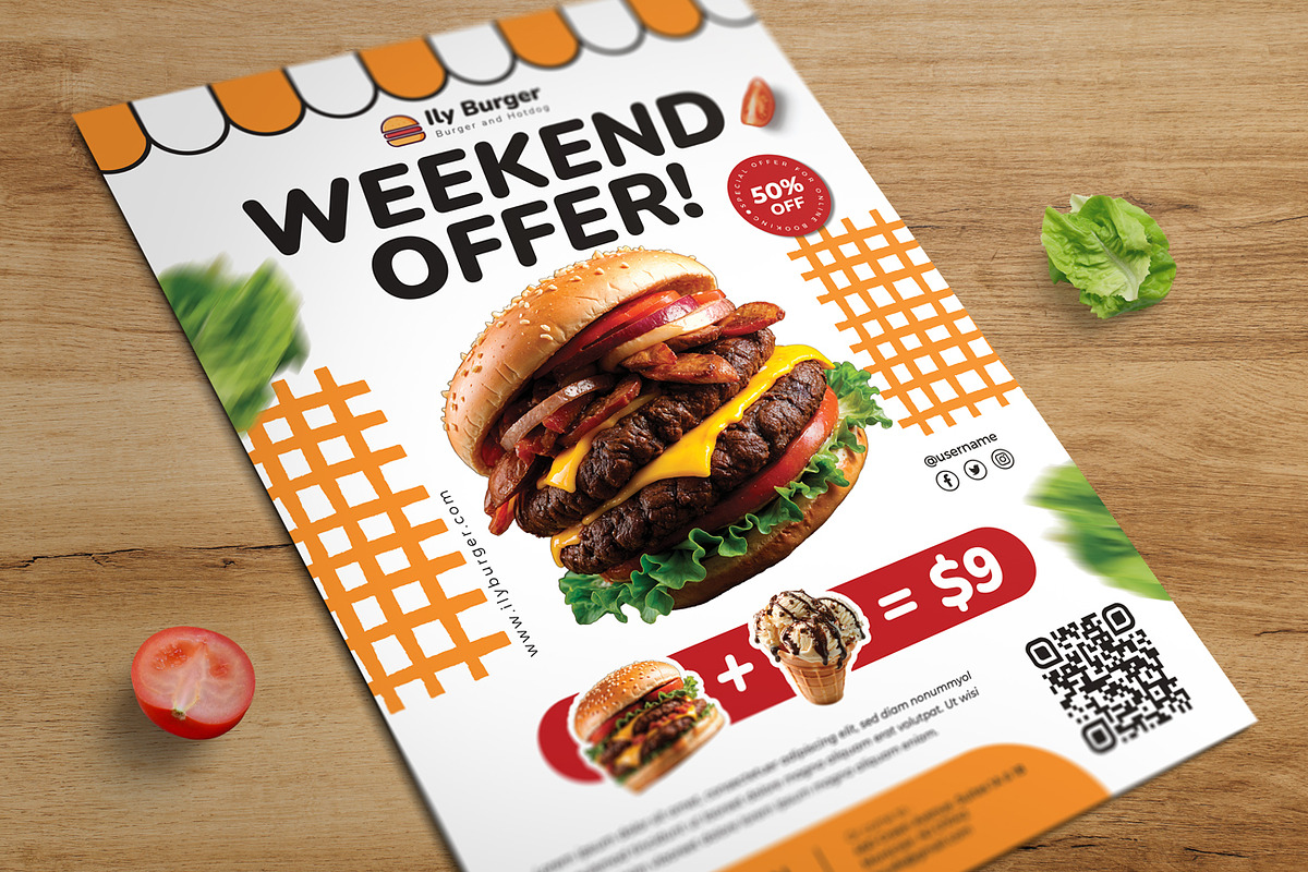 Burger Flyer, a Flyer Template by Aarley Kaiven (Photo 2 of 2)