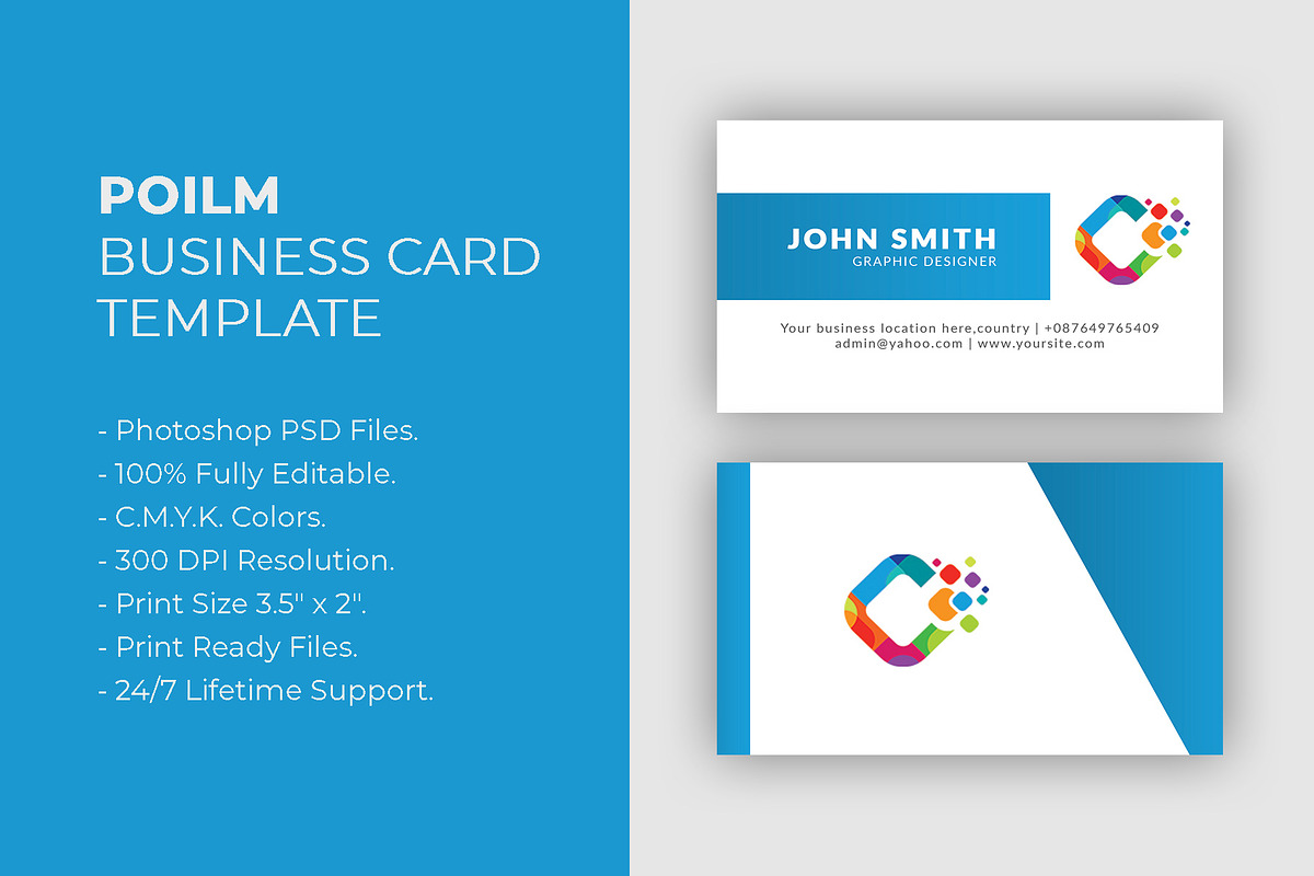 POILM Business Card Template, a Business Card Template by Dueza.Com
