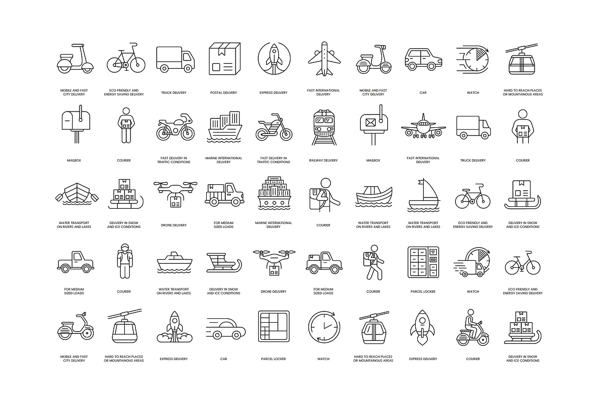 Delivery & Logistics Vector Icons, an Outline Icon by Grand Design (Photo 3 of 4)
