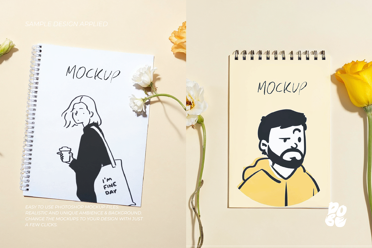 Notes Flower Mockup Set - Vol 1, a Mockup by DOBE Studio (Photo 4 of 4)