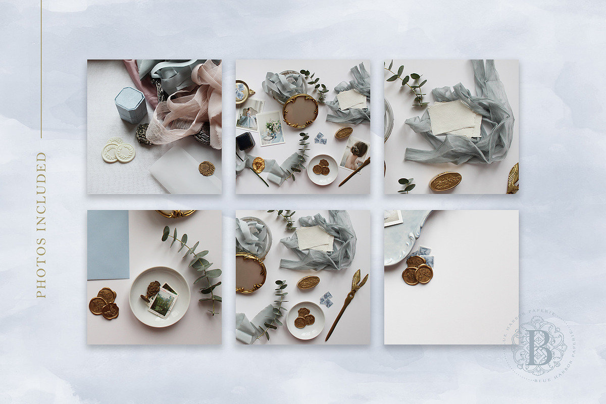 Dusty Blue Insta Square Photos, a Photo by BlueHarborPaperie (Photo 2 of 6)