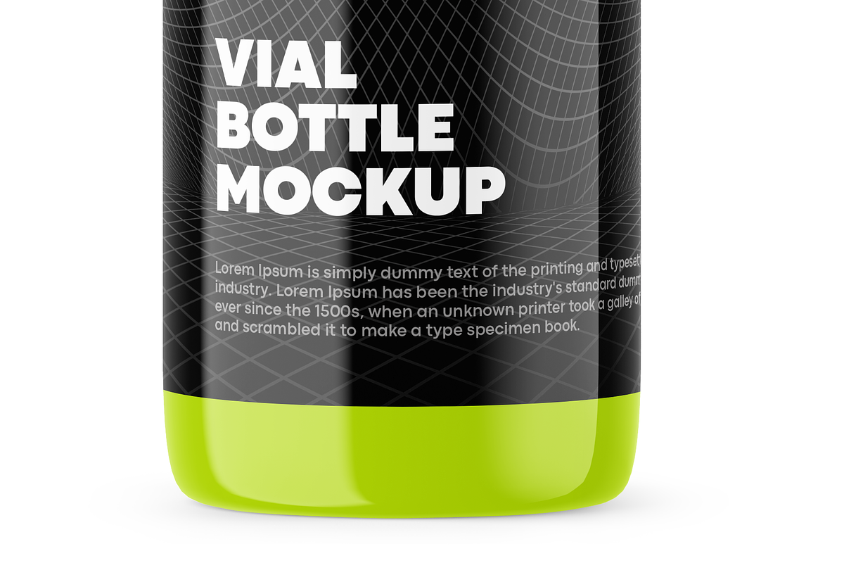 Glossy Vial Bottle Mockup, a Packaging Mockup by Green Art (Photo 5 of 5)